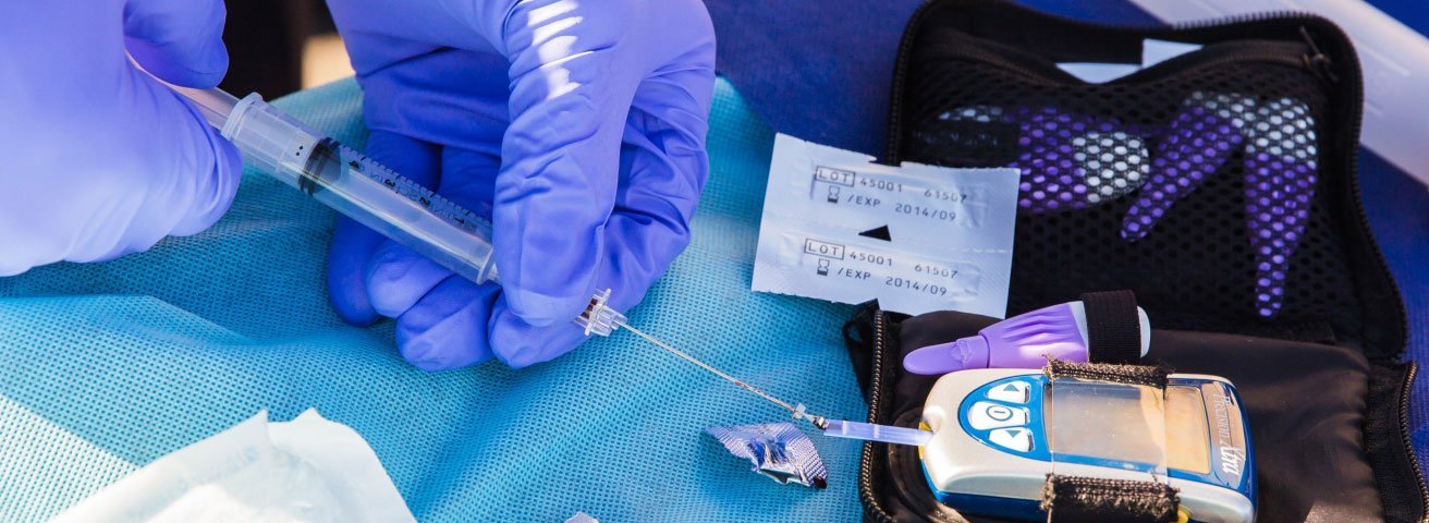 Healthcare professional using a digital machine