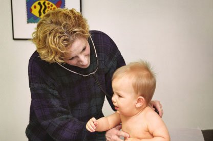 Medical doctor and a baby